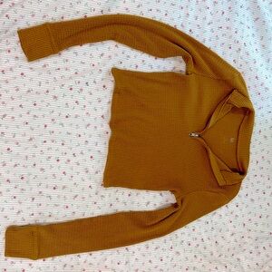 Yellow/Gold Long Sleeve Crop Top